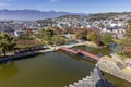 Matsumoto castle garden, a designated National Treasure of Japan, and the oldest castle donjon remaining in Japan.