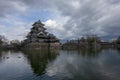 Matsumoto castle horizontal reflection on a lake