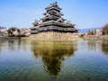 Matsumoto castle with sakura blossom , Matsumoto, Japan 1 Royalty Free Stock Photo