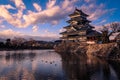 Matsumoto Castle in the Sunset Time Royalty Free Stock Photo