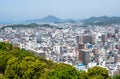 Panoramic city view from the top of Matsuyama Castle