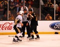 Matt Cooke and Shawn Thornton square off Royalty Free Stock Photo