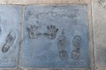 Matt Damon Handprints and Footprints Royalty Free Stock Photo