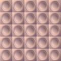 Matt Dusty Purple and Beige Square and Circle Seamless Pattern