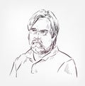 Matt Groening vector sketch portrait isolated