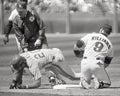 Matt Williams tags out Howard Johnson of the NY Mets