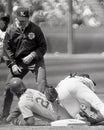 Matt Williams tags out Howard Johnson of the NY Mets