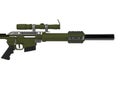 Matte army green modern sniper rifle - side view