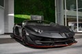 Matte black Lamborghini Aventador SVJ luxury car Royalty Free Stock Photo