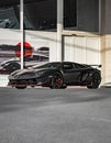 Matte black Lamborghini Aventador SVJ luxury car