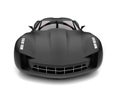 Matte black modern super sports concept car - front view extreme closeup shot Royalty Free Stock Photo