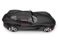 Matte black modern super sports concept car - top down side view Royalty Free Stock Photo