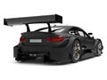 Matte black super race car - rear wing view Royalty Free Stock Photo