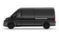 Matte black van with black alloy rims