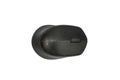 A matte black wireless computer mouse isolated on a white background. Royalty Free Stock Photo
