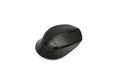 A matte black wireless computer mouse isolated on a white background. Royalty Free Stock Photo