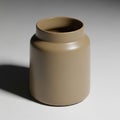 Brown ceramic jar with a smooth surface and a cylindrical shape, Royalty Free Stock Photo