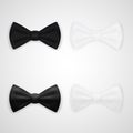 Matte And Glossy Black And White Bow Tie Royalty Free Stock Photo