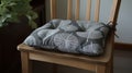 Matte Grey Leaf Chair Cushion