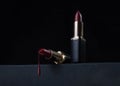 Matte lipstick `Color Riche` from L`Oreal Paris on a dark background.