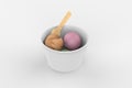 Matte Paper Ice Cream Cup Mockup. 3d illustration Royalty Free Stock Photo