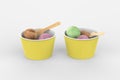 Matte Paper Ice Cream Cup Mockup. 3d illustration Royalty Free Stock Photo