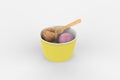 Matte Paper Ice Cream Cup Mockup. 3d illustration Royalty Free Stock Photo