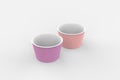 Matte Paper Ice Cream Cup Mockup. 3d illustration Royalty Free Stock Photo