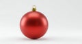 Matte red Christmas ornament on white backdrop Royalty Free Stock Photo