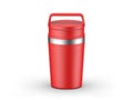 Matte travel mug mockup, blank thermos insulated vacuum mug for branding and promotion