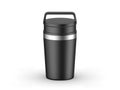 Matte travel mug mockup, blank thermos insulated vacuum mug for branding and promotion