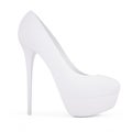 Matte white high heel shoes isolated on white