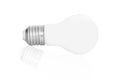 Matte white incandescent light bulb isolated