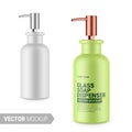 Matte white soap dispenser bottle mockup template