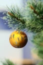 Matte yellow Christmas ball