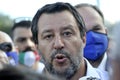 Matteo Salvini Italian politician, during his visit to the prison of Santa Maria Capua Vetere