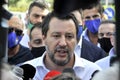 Matteo Salvini Italian politician, during his visit to the prison of Santa Maria Capua Vetere