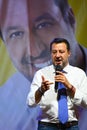 Matteo Salvini leader of Lega italian party during election rally
