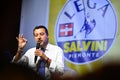 Matteo Salvini leader of Lega italian party during election rally Turin Italy