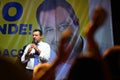 Matteo Salvini leader of Lega italian party during election rally