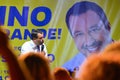 Matteo Salvini leader of Lega italian party during election rally