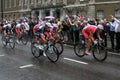 Matteo Trentin of Omega Pharma Quick-Step no. 79, Luca Paolini of Team Katusha no. 24 and Gatis Smukulis of Team Katusha no. Royalty Free Stock Photo