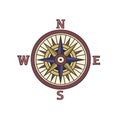 Vector compass rose on white background. Royalty Free Stock Photo