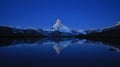 Matterhorn in the blue hour Royalty Free Stock Photo