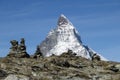 Matterhorn with cairns Royalty Free Stock Photo
