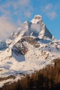 Matterhorn cervino with clouds at afternoon Royalty Free Stock Photo