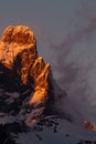 Matterhorn cervino summit at sunset Royalty Free Stock Photo