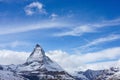 The Matterhorn on a cloudy day, The king of mountains. & x28;Riffelberg station, Zermatt, Switzerland Royalty Free Stock Photo