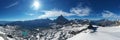 Matterhorn e Dent d`Herens view on mountain in sunny day Royalty Free Stock Photo