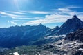 Matterhorn e Dent d`Herens view on mountain in sunny day
